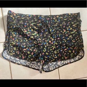 Athletes running shorts leopard print Large